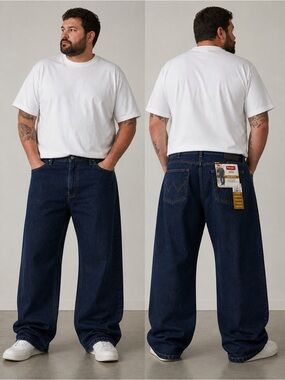 NWT Wrangler Five Star Premium Relaxed Fit Jeans Men’s 40x29 Dark Wash Denim